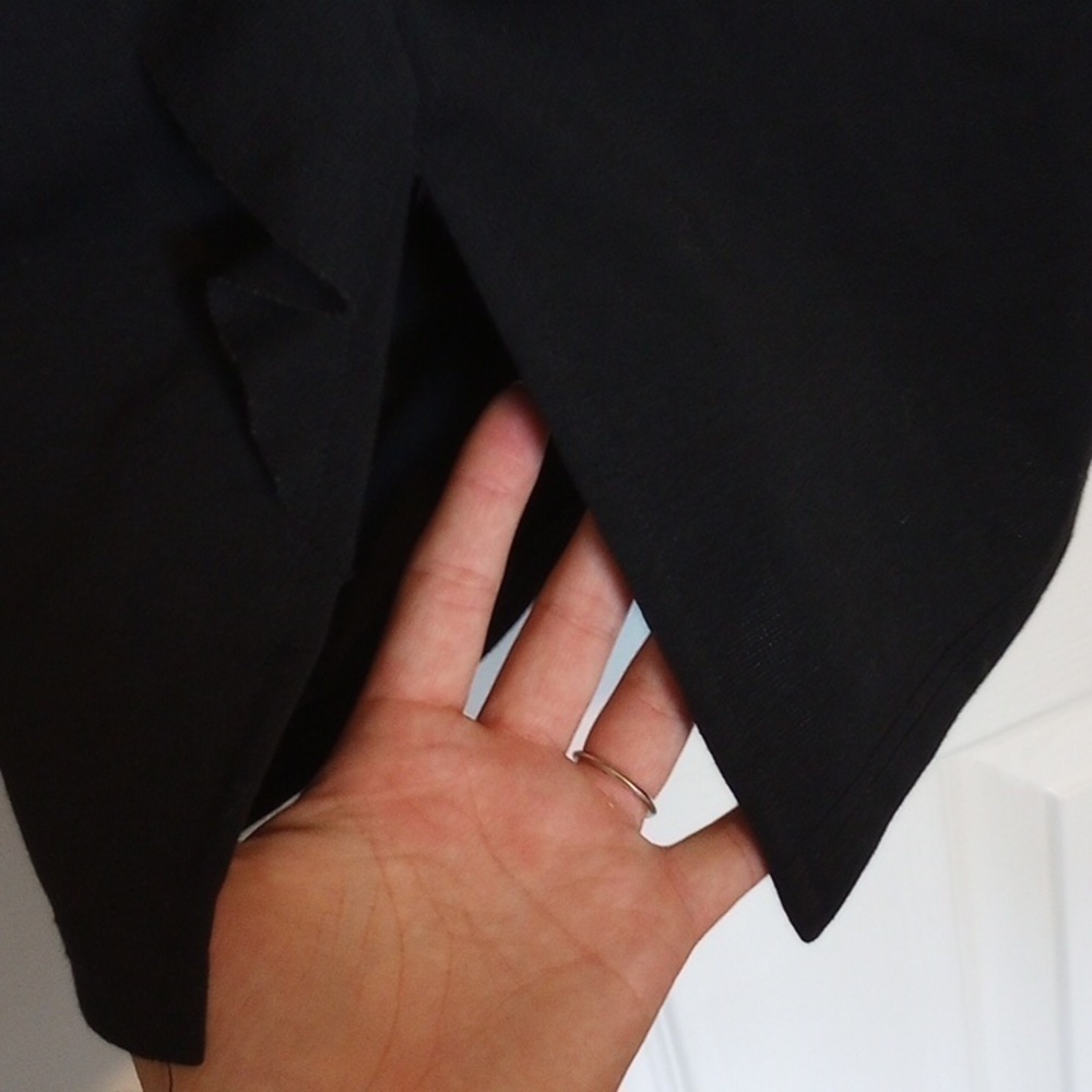 Viwenni Womens Dress Sz S Little Black Dress Ruffle Slit Cap Sleeve Cocktail - Picture 3 of 9